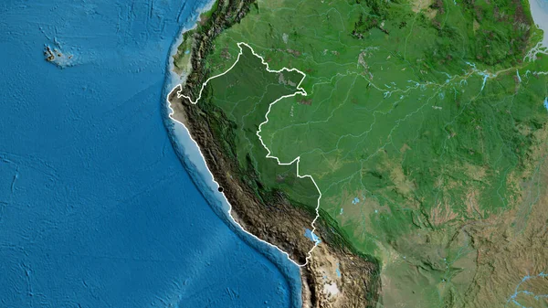 Nahaufnahme Des Peruanischen Grenzgebiets Hervorgehoben Durch Eine Dunkle Überlagerung Auf — Stockfoto