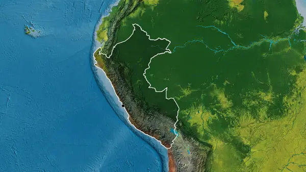 Nahaufnahme Des Peruanischen Grenzgebiets Hervorgehoben Durch Eine Dunkle Überlagerung Auf — Stockfoto