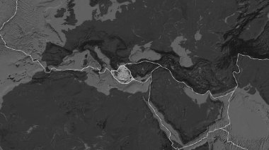 Patterson silindirik projeksiyonunda bilek haritasında Ege Denizi plakasının yakınındaki alanların tektonik plakalar sınırları