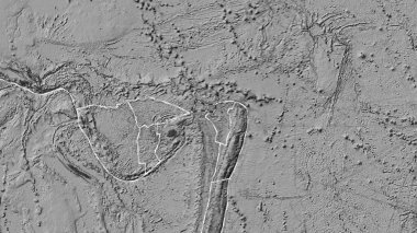 Futuna tektonik plakasının Patterson silindirik projeksiyonunda bilek yüksekliği haritasında çizilmiş bir çizgi.