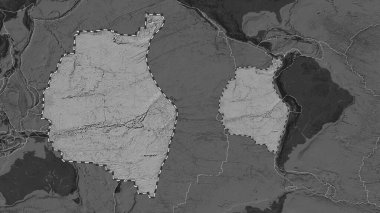 Nazca tektonik plakasının alanı Patterson silindirik projeksiyonunda küresel bir bilek yükseklik haritasından özetlendi ve çıkarıldı.