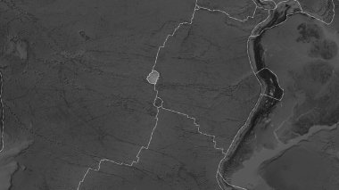 Patterson silindirik projeksiyonunda gri tonlu haritada Paskalya plakası bölgesine komşu bölgelerin tektonik plakalar sınırları