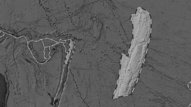 Tonga tektonik plakasının alanı Fahey projeksiyonundaki küresel bir bilek yükseklik haritasından çıkarıldı ve özetlendi.