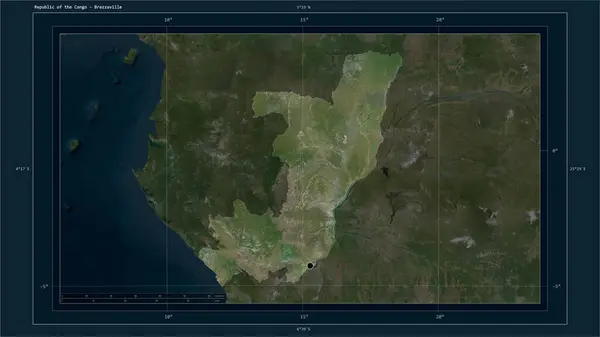 República Del Congo Destaca Mapa Satelital Alta Resolución Con Punto — Foto de Stock