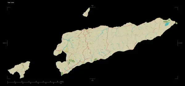 Forma Mapa Topográfico Estilo Humanitario Osm Del Timor Oriental Con — Foto de Stock