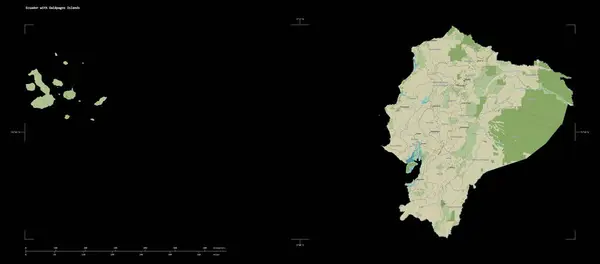 Forma Una Topográfica Osm Mapa Estilo Humanitario Del Ecuador Con — Foto de Stock