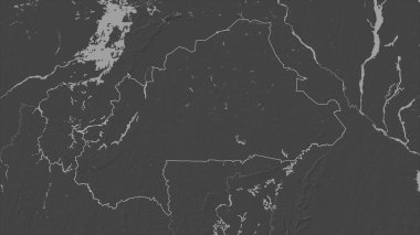 Burkina Faso, gölleri ve nehirleri olan çift seviyeli bir yükseklik haritasında ana hatlarını çizdi.