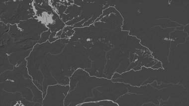 Orta Afrika Cumhuriyeti, gölleri ve nehirleri olan çift seviyeli bir yükseklik haritasında özetlendi