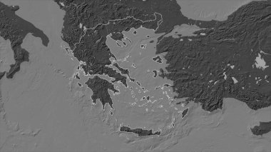 Yunanistan, göller ve nehirlerle birlikte çift seviyeli bir yükseklik haritasında yer aldı