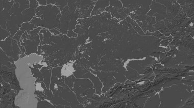 Kazakistan, göller ve nehirlerle birlikte çift seviyeli bir yükseklik haritasında özetlendi