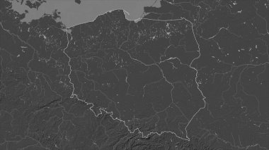 Polonya, gölleri ve nehirleri olan çift seviyeli bir yükseklik haritasında özetlendi