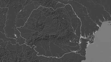 Romanya, göller ve nehirlerle birlikte çift seviyeli bir yükseklik haritasında yer aldı