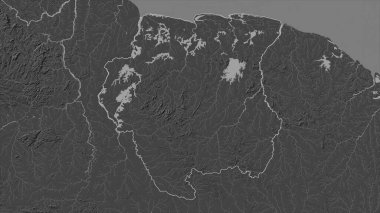 Gölleri ve nehirleri olan çift seviyeli bir yükseklik haritasında yüzey adı
