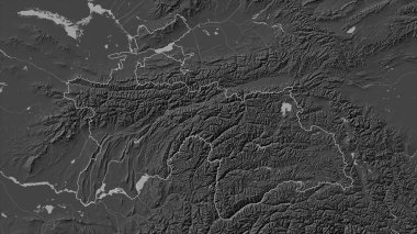 Tacikistan, gölleri ve nehirleri olan çift seviyeli bir yükseklik haritasında özetlendi