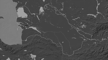 Türkmenistan, gölleri ve nehirleri olan çift seviyeli bir yükseklik haritasında özetlendi