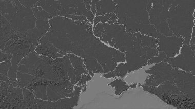 2014 'ten önce Ukrayna, gölleri ve nehirleri olan çift seviyeli bir yükseklik haritasında yer aldı.