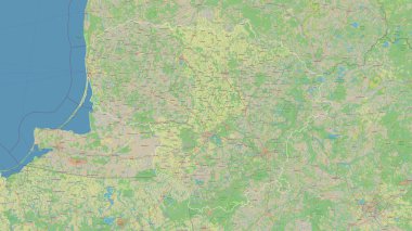Litvanya bir topografik, OSM standart biçim haritasında özetlenmiştir