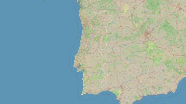 Portekiz bir topografik, OSM standart biçim haritasında özetlenmiştir