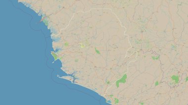 Sierra Leone bir topografik, OSM standart biçim haritasında özetlendi