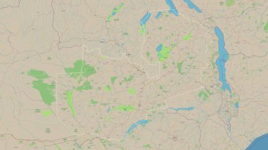 Zambiya bir topografik, OSM standart biçim haritasında özetlendi