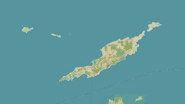 Anguilla bir topoğrafik, OSM İnsani Stil haritasında özetlendi