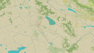 Ermenistan bir topoğrafi, OSM İnsani Stil haritasında özetlendi