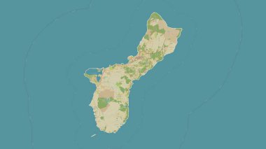 Guam - ABD bir topoğrafi, OSM İnsani Stil haritasında özetlendi