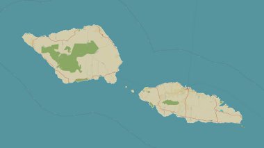 Samoa bir topoğrafik, OSM İnsani Stil haritasında özetlendi