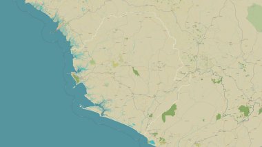 Sierra Leone bir topoğrafi, OSM İnsani Stil haritasında özetlendi