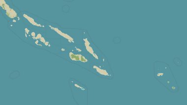 Solomon Adaları bir topoğrafi, OSM İnsani Stil haritasında özetlenmiştir.