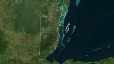 Belize düşük çözünürlüklü uydu haritasında özetlendi