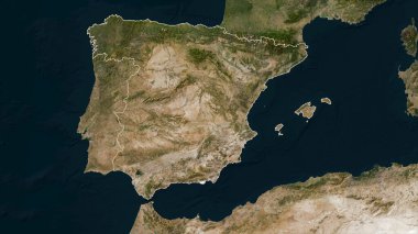 İspanya düşük çözünürlüklü uydu haritasında özetlendi