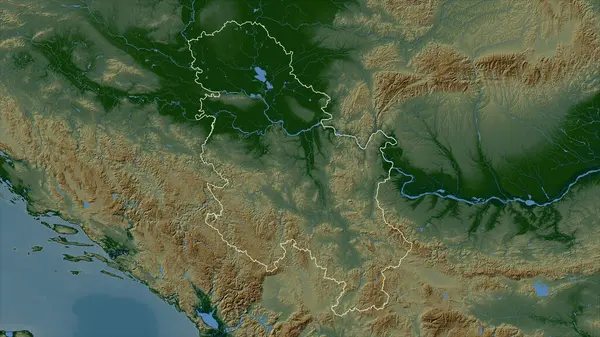 Sırbistan göller ve nehirlerle dolu renkli bir yükseklik haritasında ana hatlarını çizdi