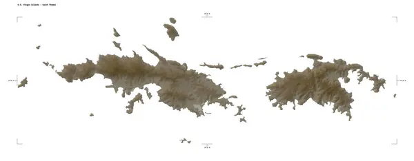 Forma Mapa Elevación Coloreado Tonos Sepia Con Lagos Ríos Las — Foto de Stock