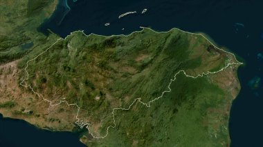 Honduras düşük çözünürlüklü uydu haritasında özetlendi