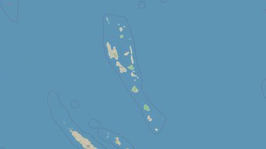 Vanuatu bir topografik, OSM standart biçim haritasında özetlenmiştir