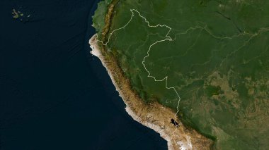 Peru düşük çözünürlüklü uydu haritasında özetlendi