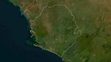 Sierra Leone düşük çözünürlüklü uydu haritasında özetlendi