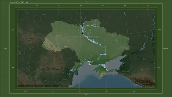 Ucrania Antes 2014 Destacada Mapa Elevación Color Pálido Con Lagos — Foto de Stock