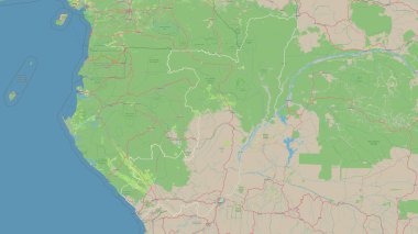 Kongo Cumhuriyeti bir topoğrafik, OSM Almanya tarzı haritada özetlendi