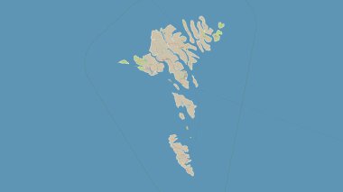 Faroe Adaları, OSM Almanya stili bir topografik haritada özetlenmiştir.