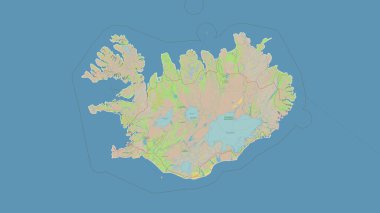 İzlanda, OSM Almanya tarzı bir topoğrafik haritada özetlendi
