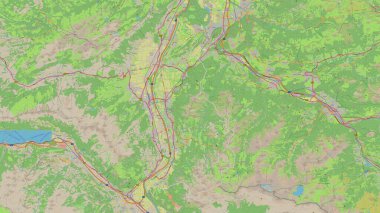 Lihtenştayn bir topoğrafi, OSM Almanya tarzı haritada özetlendi