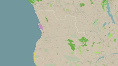 Angola bir topoğrafik, OSM Fransa tarzı haritada özetlendi