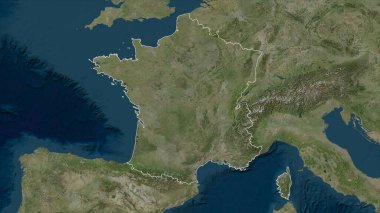 Fransa yüksek çözünürlüklü uydu haritasında özetlendi