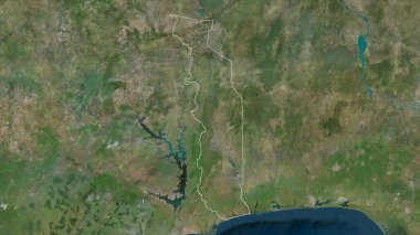 Togo yüksek çözünürlüklü uydu haritasında özetlendi