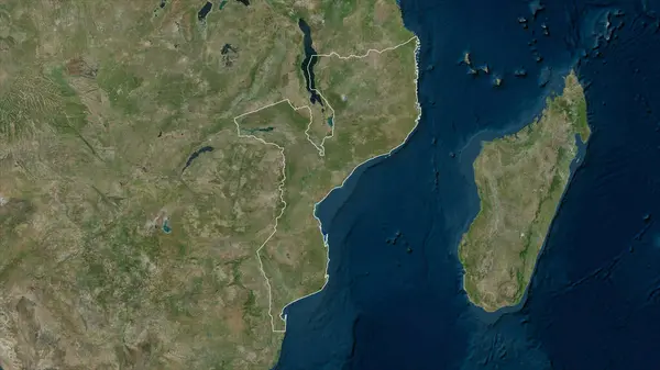 Mozambique Mapa Satelital Alta Resolución — Foto de Stock