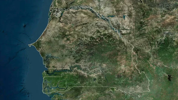 Senegal yüksek çözünürlüklü bir uydu haritasında özetlendi