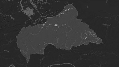 Orta Afrika Cumhuriyeti göller ve nehirlerle birlikte çift seviyeli bir yükseklik haritasına vurgulandı