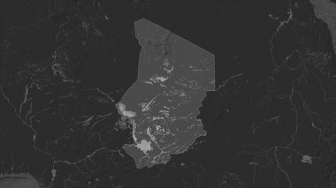 Çad, gölleri ve nehirleri olan çift seviyeli bir yükseklik haritasında vurgulandı